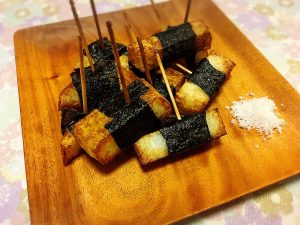長いもを揚げる