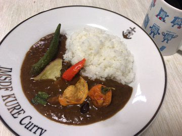 カレーにトッピングしたベジココチップス