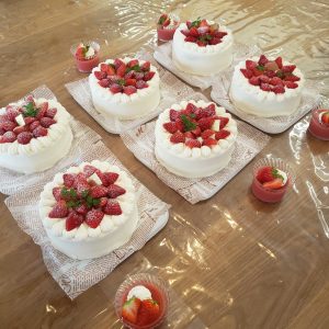 完成したショートケーキ