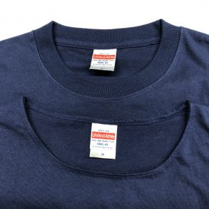 Tシャツ襟カット前後の比較