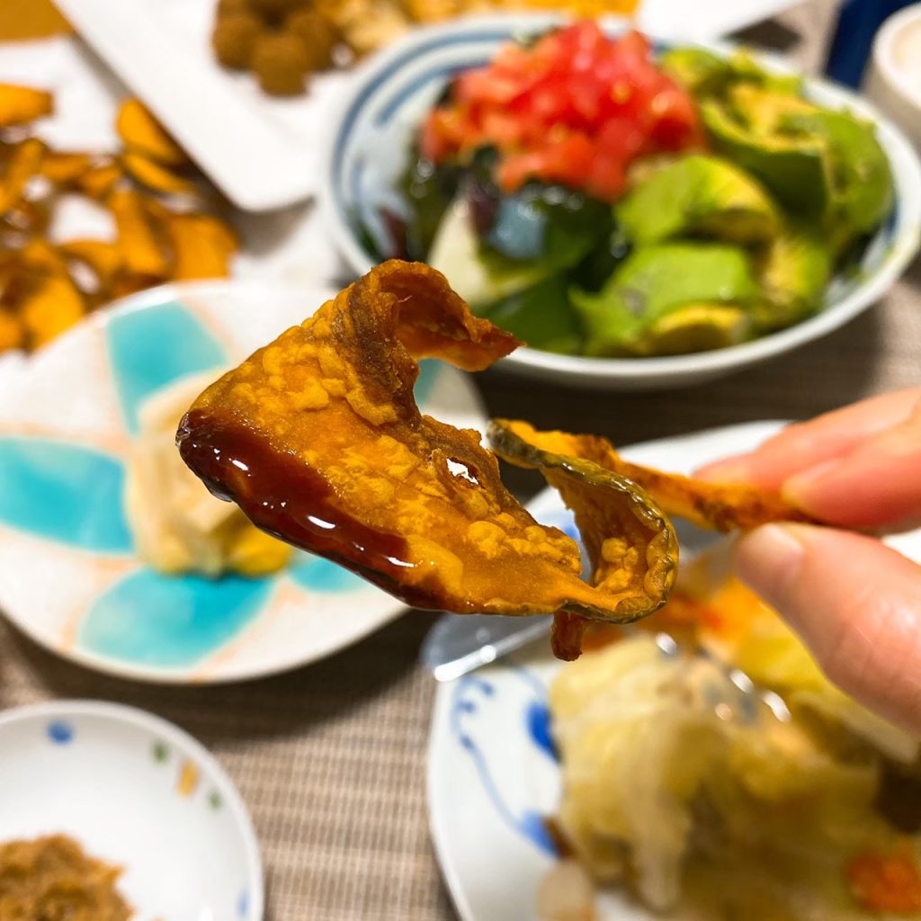 カボチャのフライとディップ