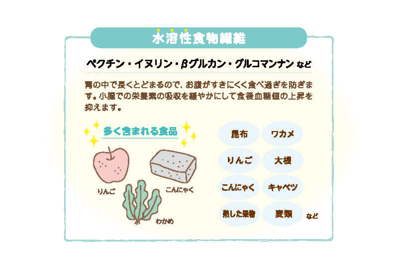 水溶性食物繊維と不溶性食物繊維の説明図1