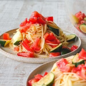夏野菜とMCTオイルの冷製パスタ